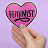 Pink Feminist Heart Large Vinyl Sticker
